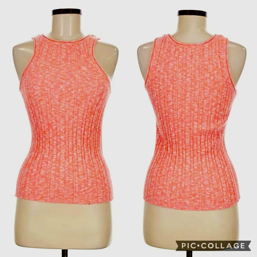 By Anthropologie Coral Marled Knit Ribbed Tank Top - Picture 6 of 10